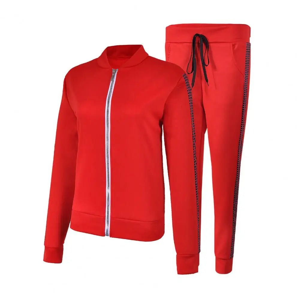 Women's Athleisure Two-Piece Set: Turtleneck Tracksuit, Gym & Casual Wear - CasualFlowshop