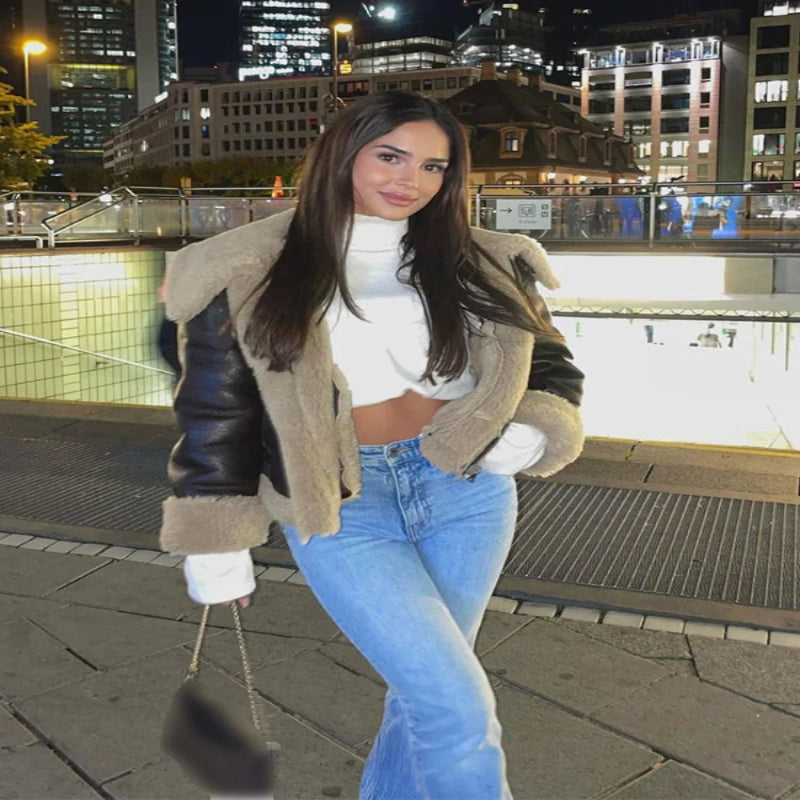 Luxury Winter Elegance: Women's Faux Leather Jacket for Stylish Comfort - CasualFlowshop