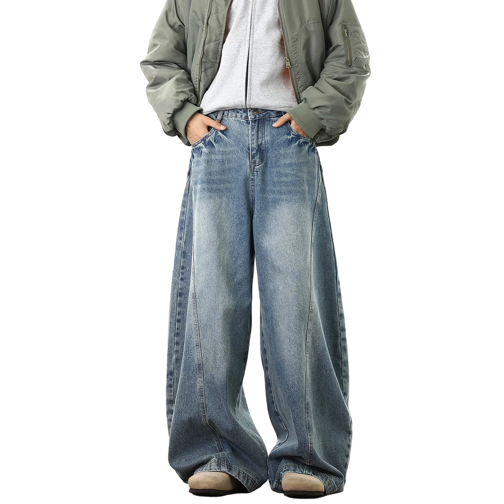 Men’s Baggy Jeans – Wide Leg Vintage Streetwear Denim - CasualFlowshop