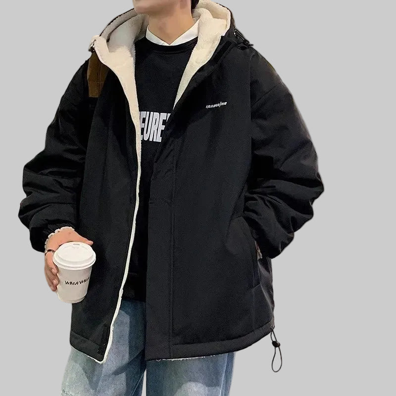 Men's Cashmere Winter Fleece Hooded Jacket - casualflowshop