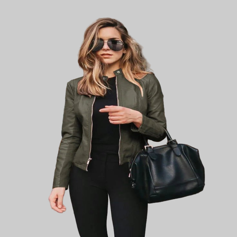 Women’s Urban PU Leather Jacket – Sleek Y2K Street Look - CasualFlowshop