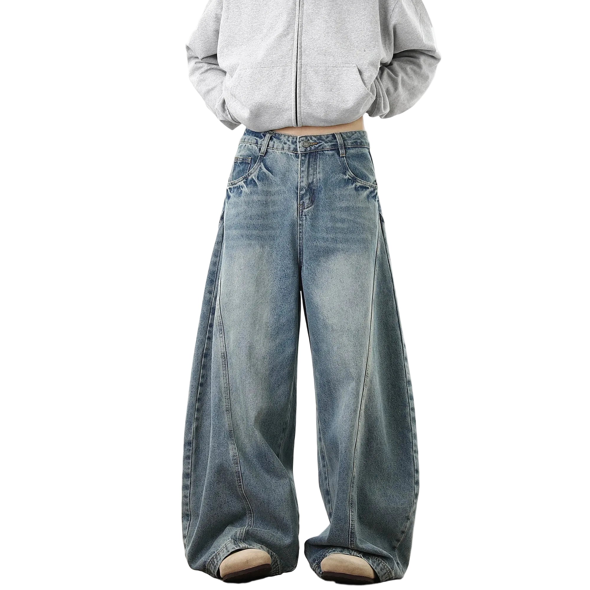 Men’s Baggy Jeans – Wide Leg Vintage Streetwear Denim - CasualFlowshop