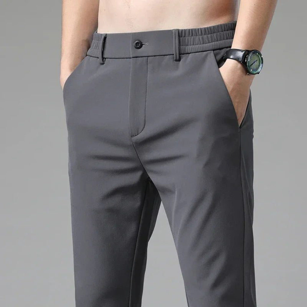 Men’s Black Stretch Casual Pants – Tailored Comfort for Everyday Style - CasualFlowshop
