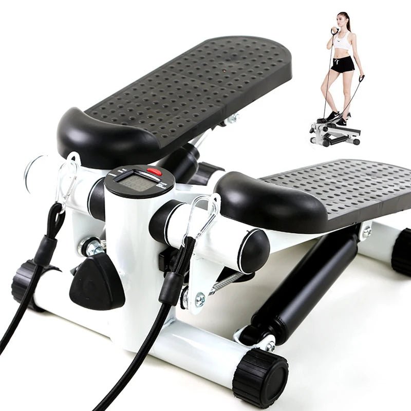 Mini Steppers Exercise Machine with Resistance Bands for Full Body Workouts, Compact Cardio