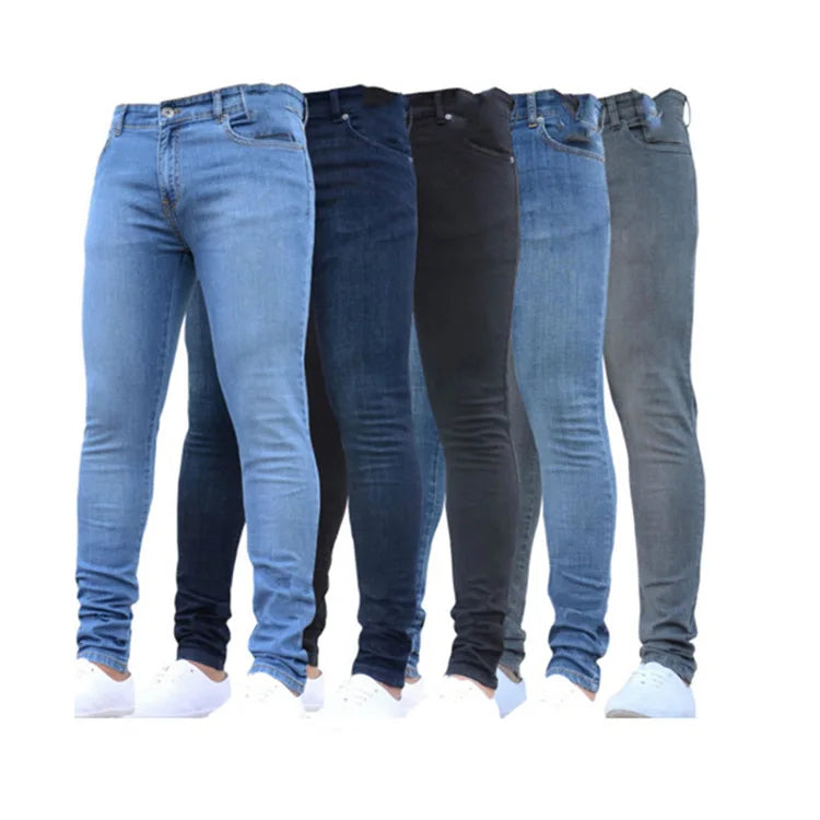 Men’s slim fit sky blue jeans with stretch denim