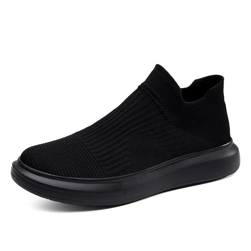 Men’s Black Mesh Slip-On Shoes - At Casualflowshop