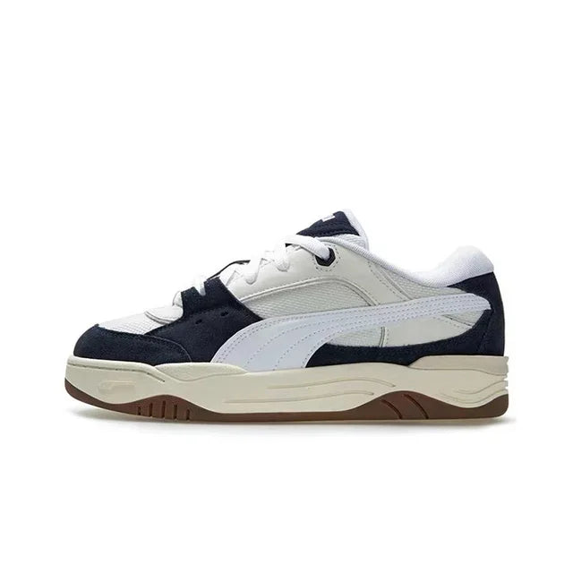 PUMA 180 Retro Leather Anti-Slip Board Shoes in stylish tan leather for skateboarding and casual use.