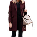 Red Elegant Two Button Jackets for Women - At Casual Flow Shop