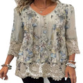 CasualFlowshop Boho Floral Lace Blouse - Dreamy V-Neck Top - CasualFlowshop