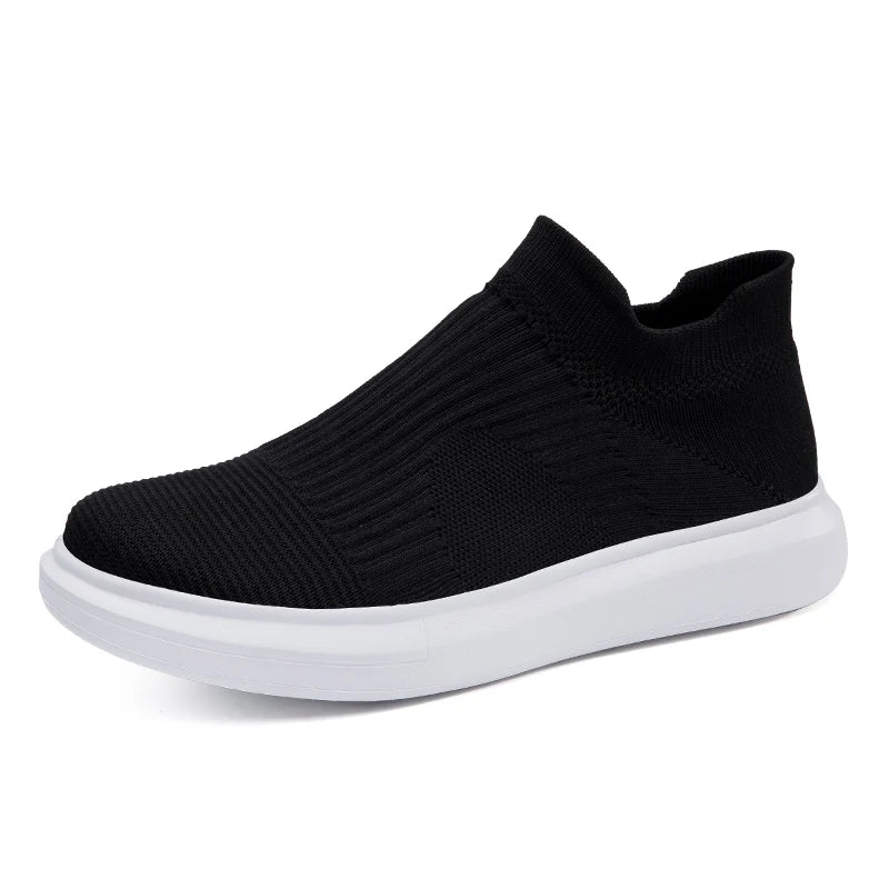 Men’s Black Mesh Slip-On Shoes - At Casualflowshop