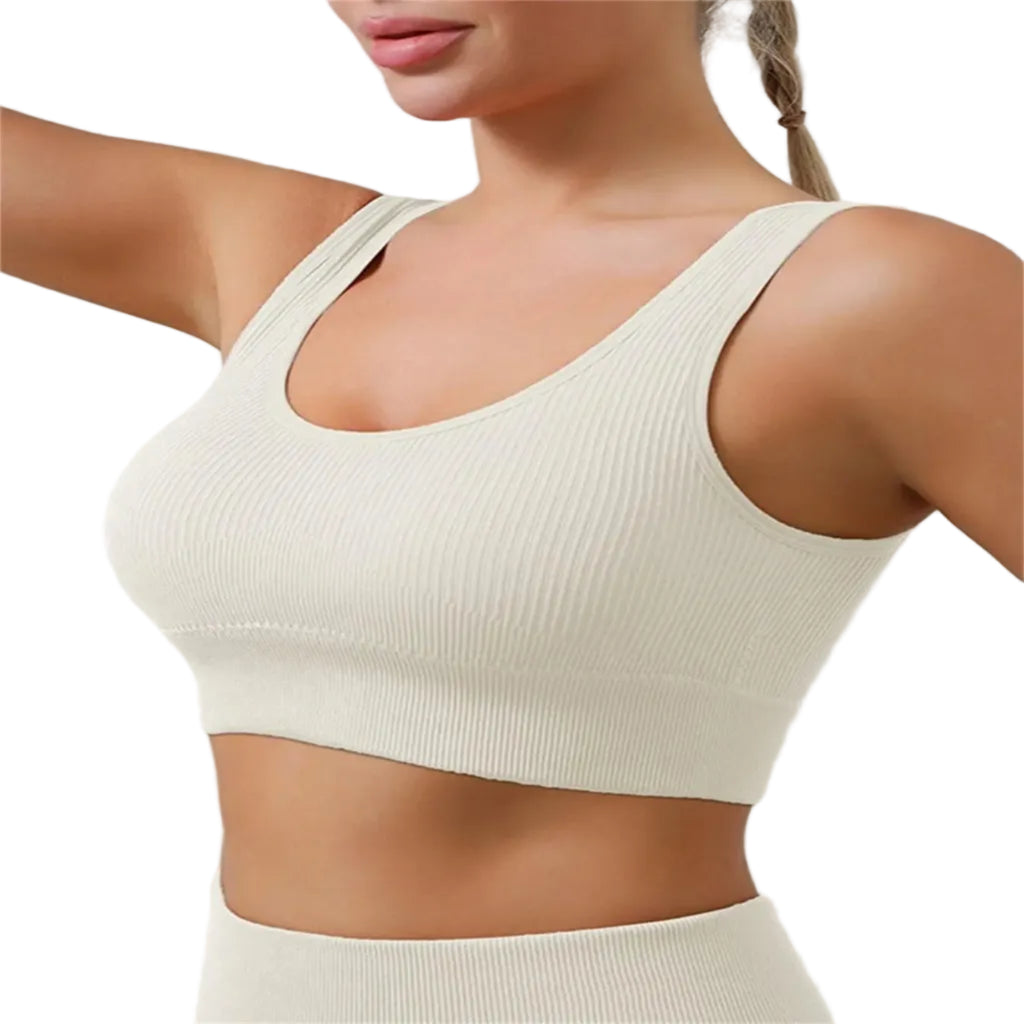 Seamless Knit U-Neckline Sports Bra