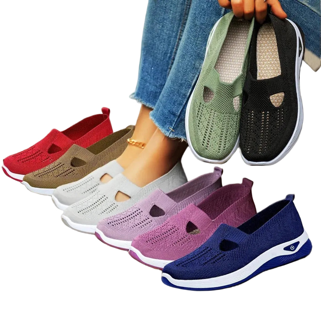 Women's Casual Walking Shoes – Breathable Slip - On Comfort Sneakers - CasualFlowshop