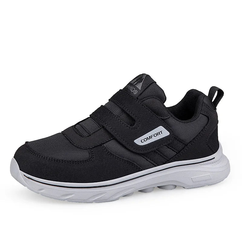Men's orthopedic sneakers in Black – cushioned sole for foot pain relief