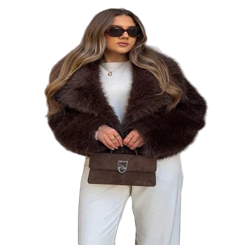 Elegant Women's Faux Fur Winter Coat - CasualFlowshop