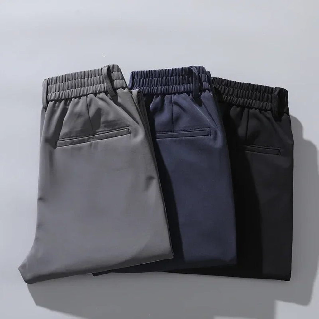 Men’s Black Stretch Casual Pants – Tailored Comfort for Everyday Style - CasualFlowshop