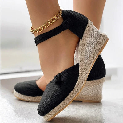 Women's Braided Wedge Sandals – 6cm Espadrille Platform