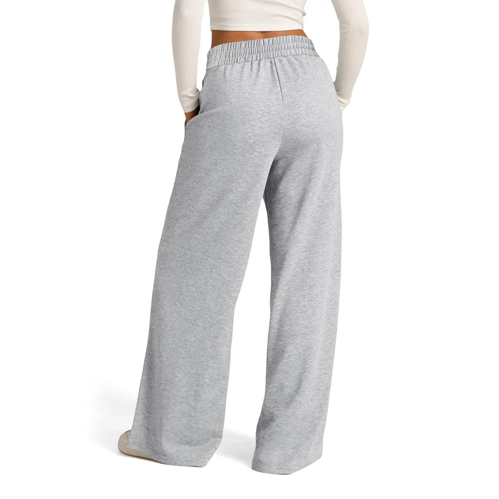 Casual Flow Wide Leg Pants in Dark Blue – Women's High Waist Lounge Pants