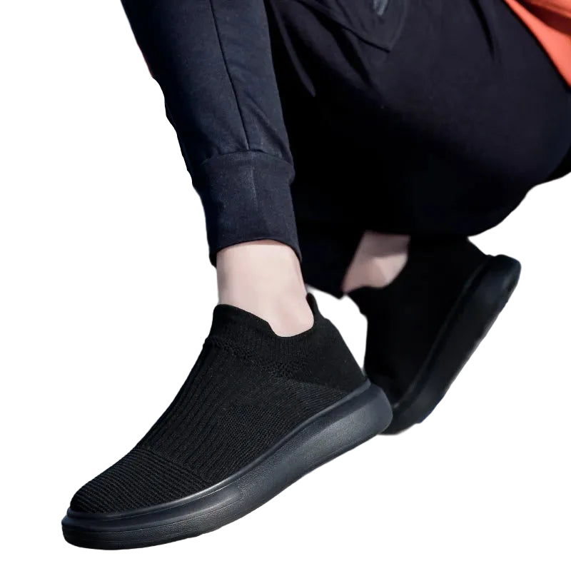 Men’s Black Mesh Slip-On Shoes - At Casualflowshop
