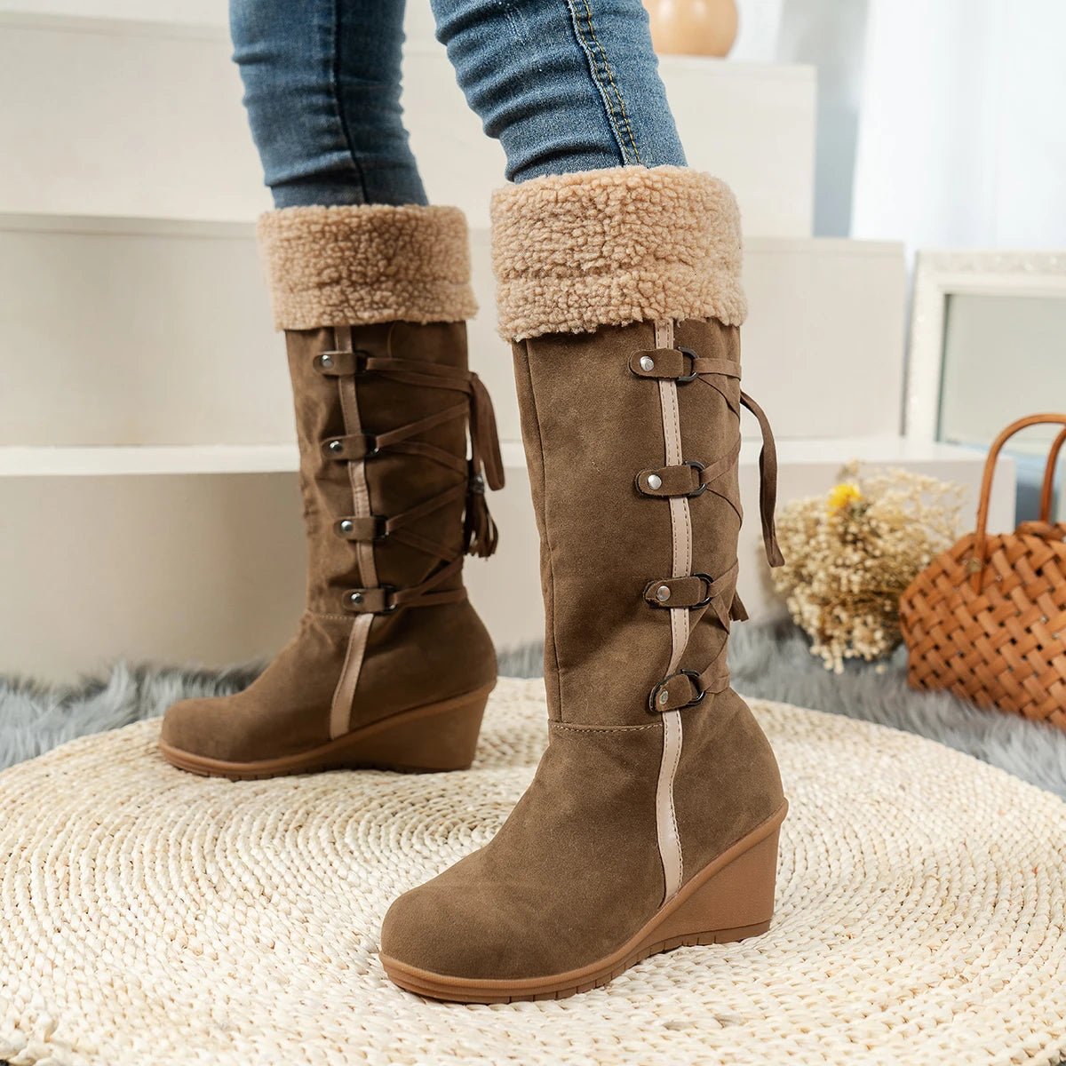 Image of Women's Faux Winter Snow Boots - casualflowshop