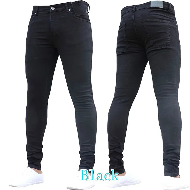 Men’s slim fit sky blue jeans with stretch denim
