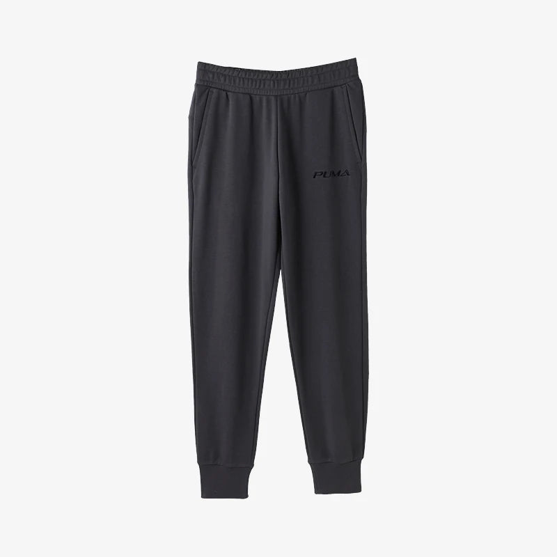 Men's lightweight knit jogger pants in charcoal black with drawstring waist and ribbed ankle cuffs