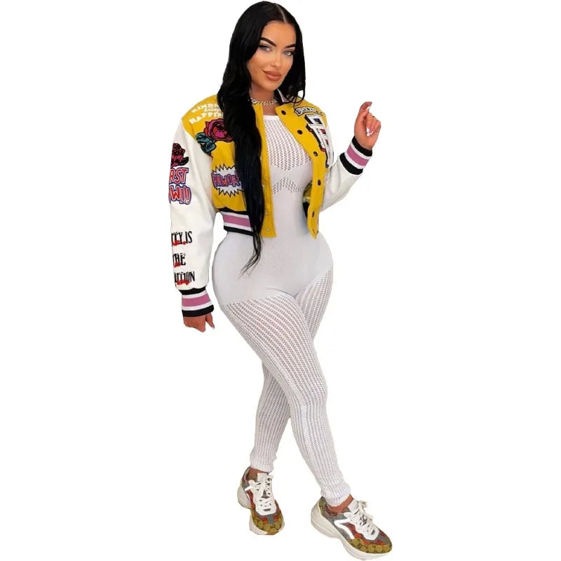 women varsity letter jacket retro streetwear