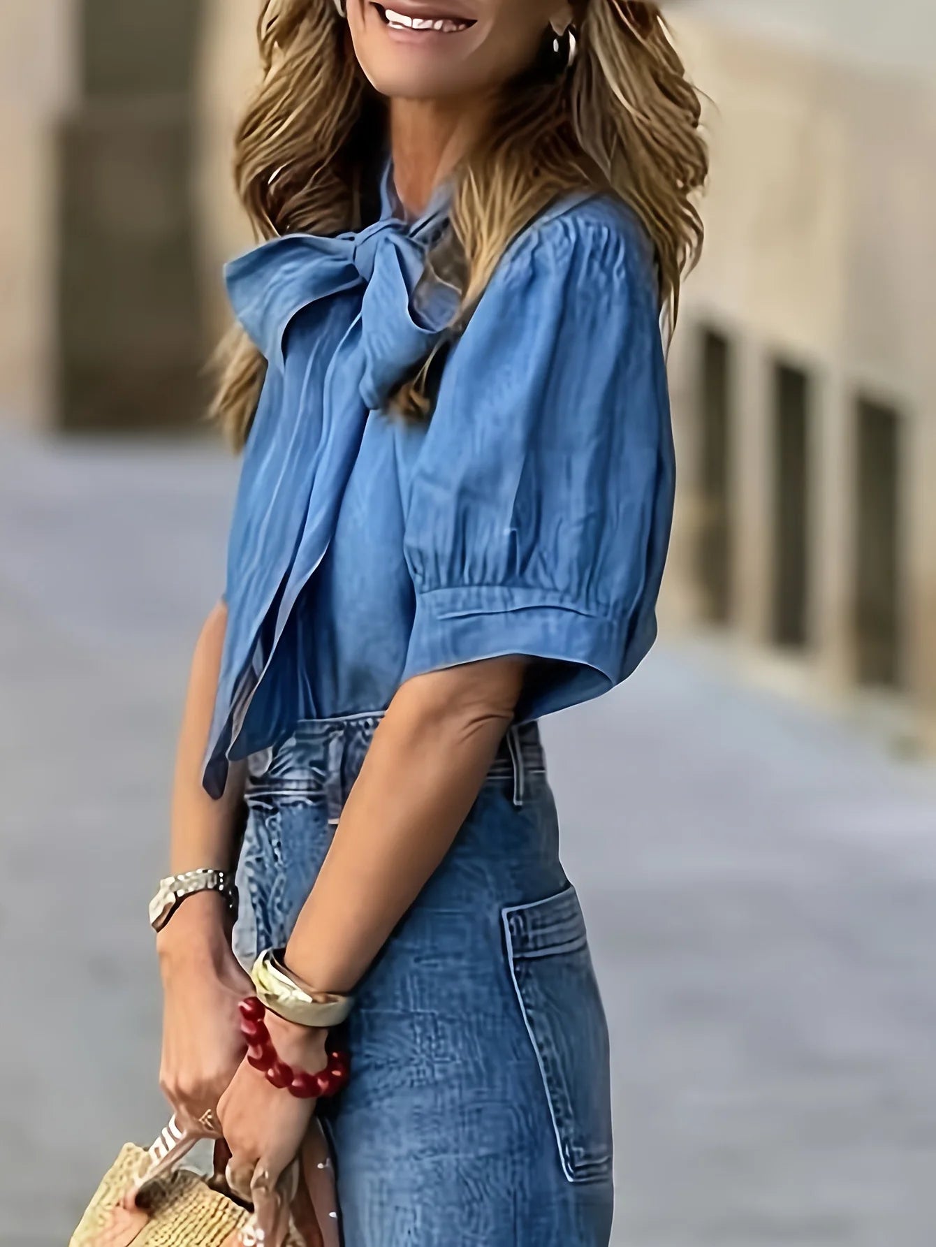 Ruffled Long Sleeve Button Shirt Blouse – Elegant Office Wear - CasualFlowshop