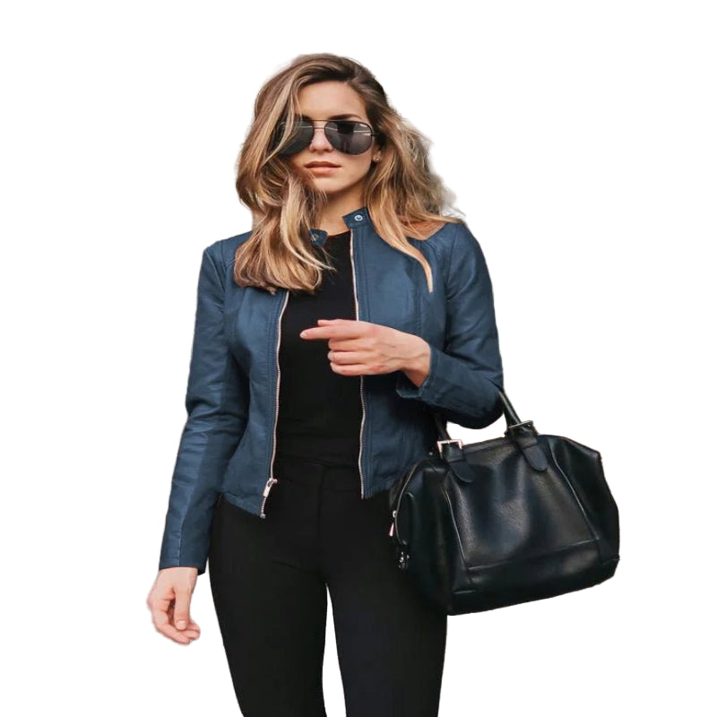Women’s Urban PU Leather Jacket – Sleek Y2K Street Look - CasualFlowshop