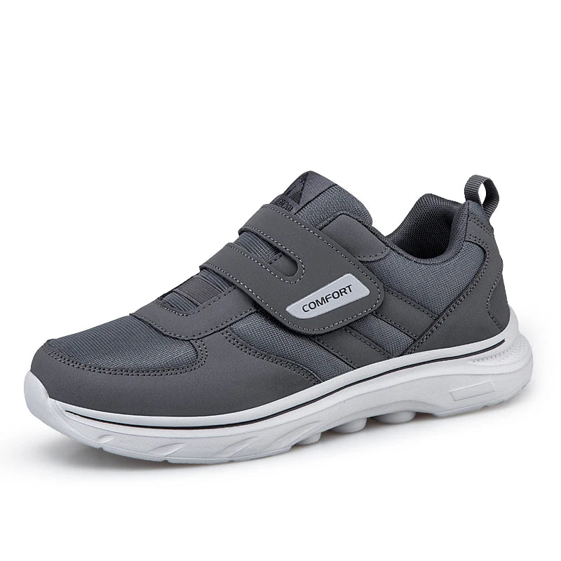 Light Gray men's diabetic shoes – adjustable walking sneakers