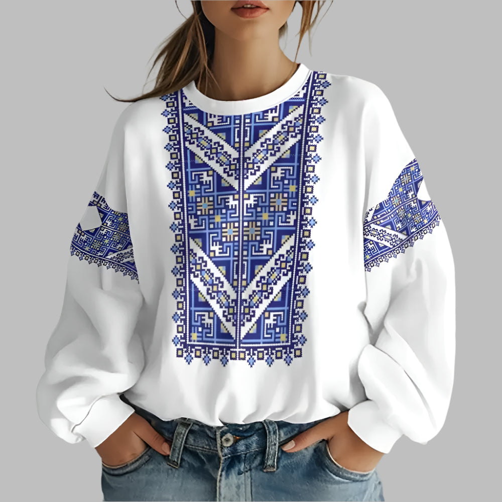 Ukrainian Folk Print Oversized Hoodie – Warm and Stylish Sweatshirt for Men and Women - CasualFlowshop