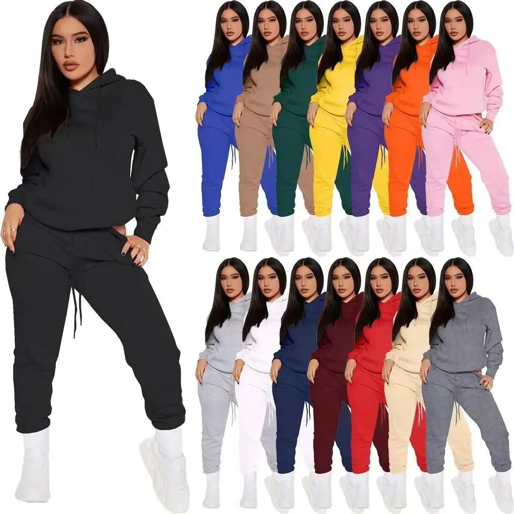 Women’s oversized hoodie and matching sweatpants two-piece set At Casual Flow Shop