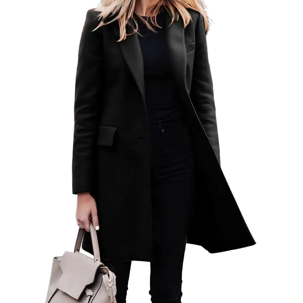 Women's Two Button Blazer - Elegant Black at Casual  Flow Shop