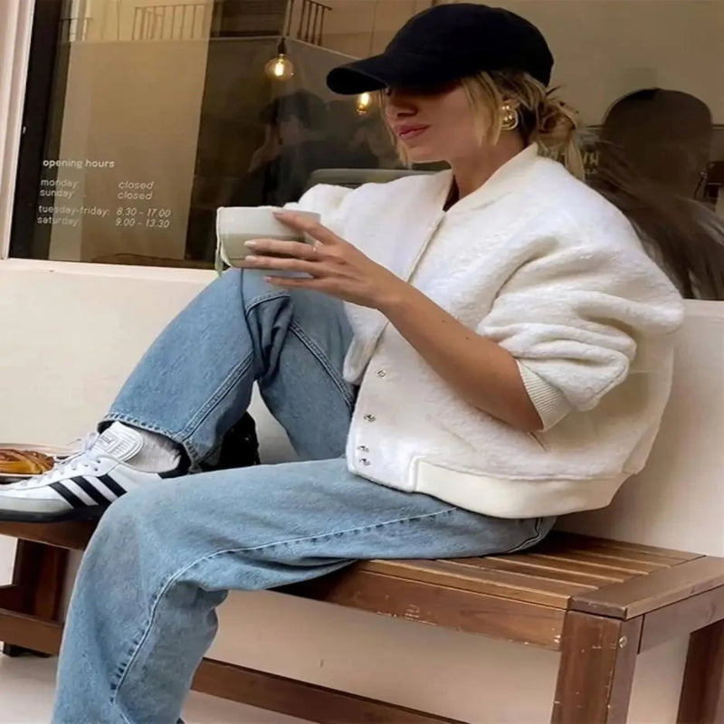 Women’s Button Jacket – Elegant Warm Coat for Autumn & Winter - CasualFlowshop