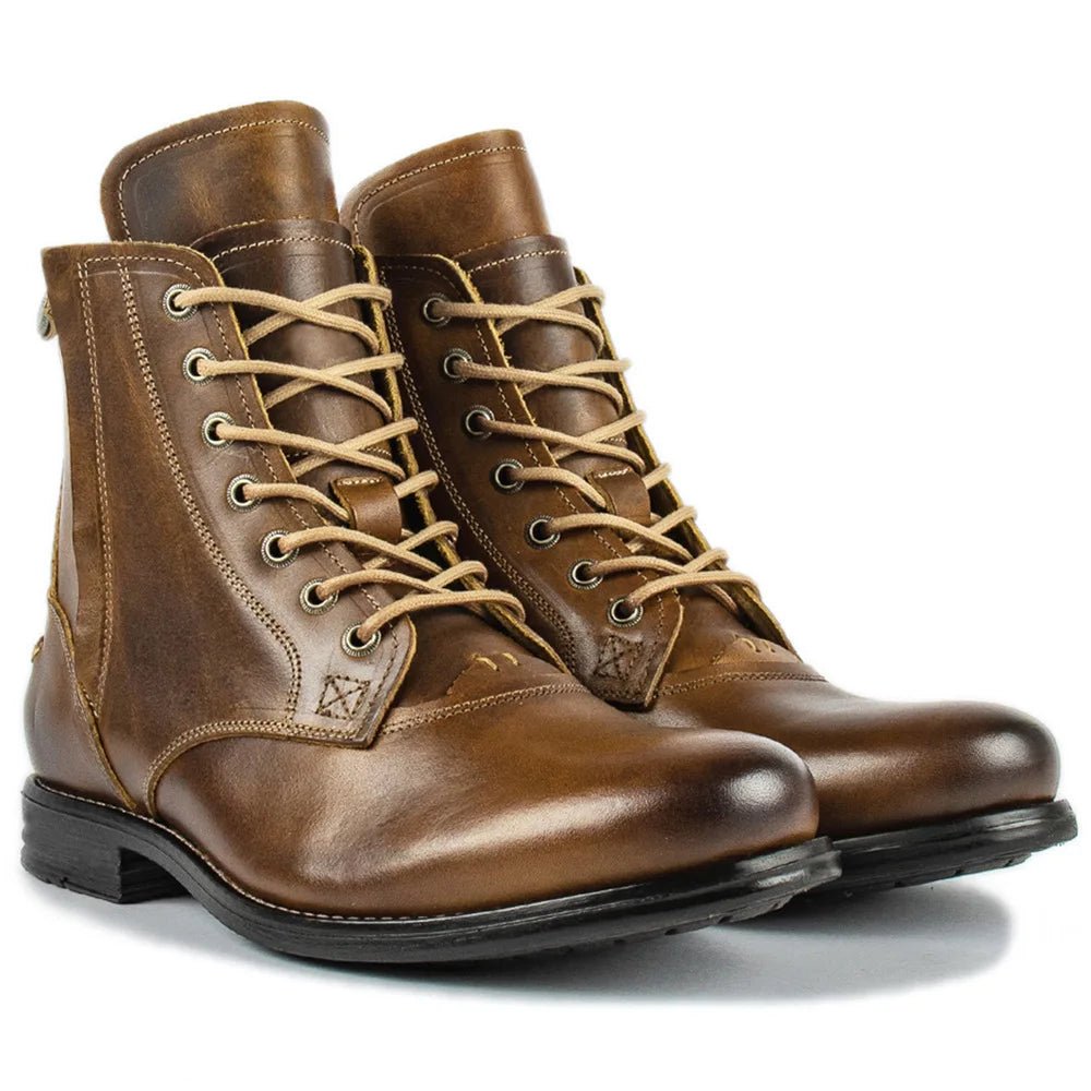 Image of Luxury Italian men's boots in black leather - casualflowshop