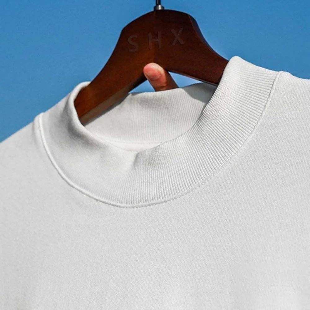 Heavyweight Cotton Tee for Men – Solid Color 350gsm T-Shirt - CasualFlowshop