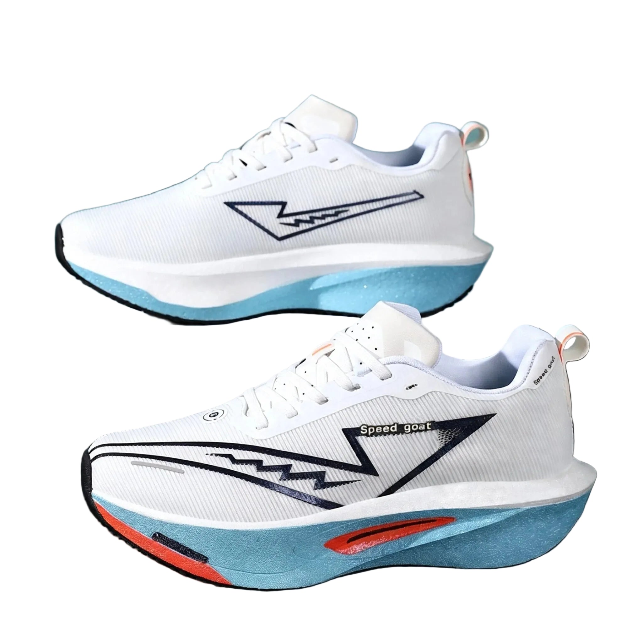 Unisex carbon plate running shoes in white – lightweight non-slip design