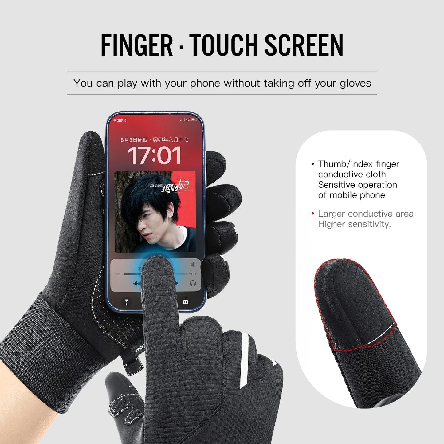 Motorcycle Gloves Moto Gloves Winter Thermal Fleece Lined Winter Waterproof Touch Screen Non - slip Motorbike Riding Gloves - CasualFlowshop