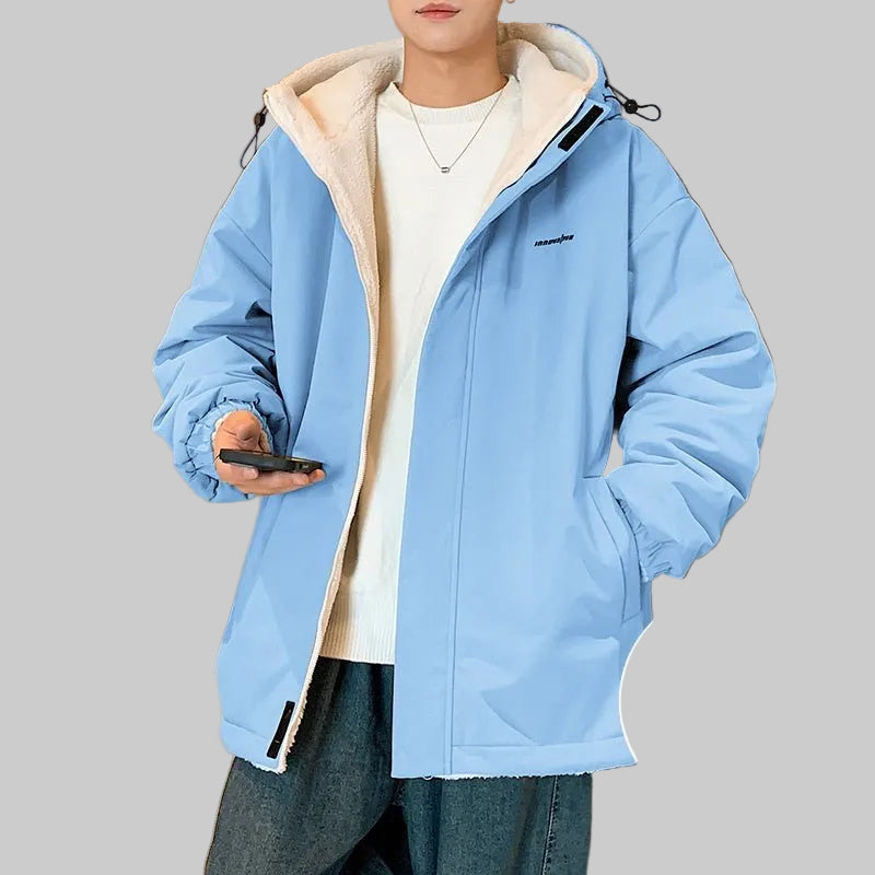 Men's Cashmere Winter Fleece Hooded Jacket - casualflowshop