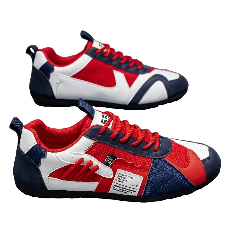 Men's Waterproof Casual Sneakers Lightweight Running Shoes Large Sizes, Color  Red, white, and blue