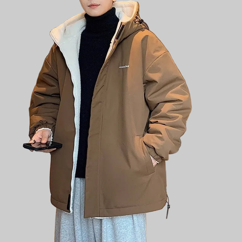 Men's Cashmere Winter Fleece Hooded Jacket - casualflowshop