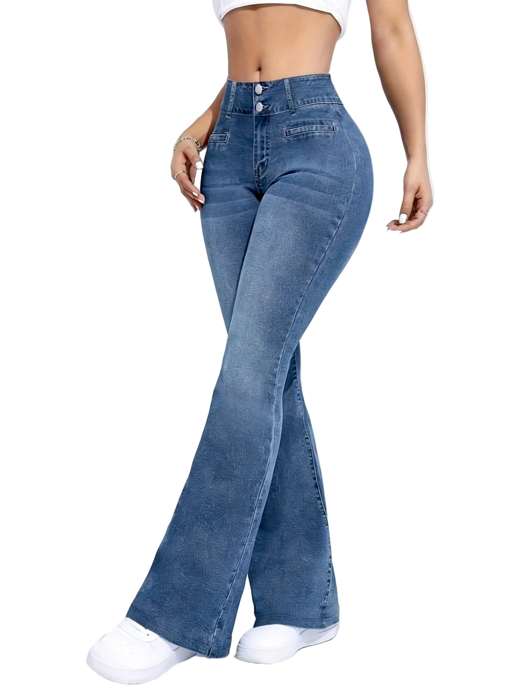 Women's high-waisted stretch leggings with a printed design at Casual Flow Shop
