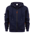 Hooded Cardigan Sweater Mens – Light Winter Zip Jacket  Navy blue