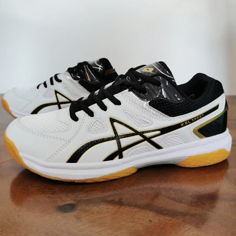 Unisex lightweight running sneakers white gold breathable mesh athletic shoes