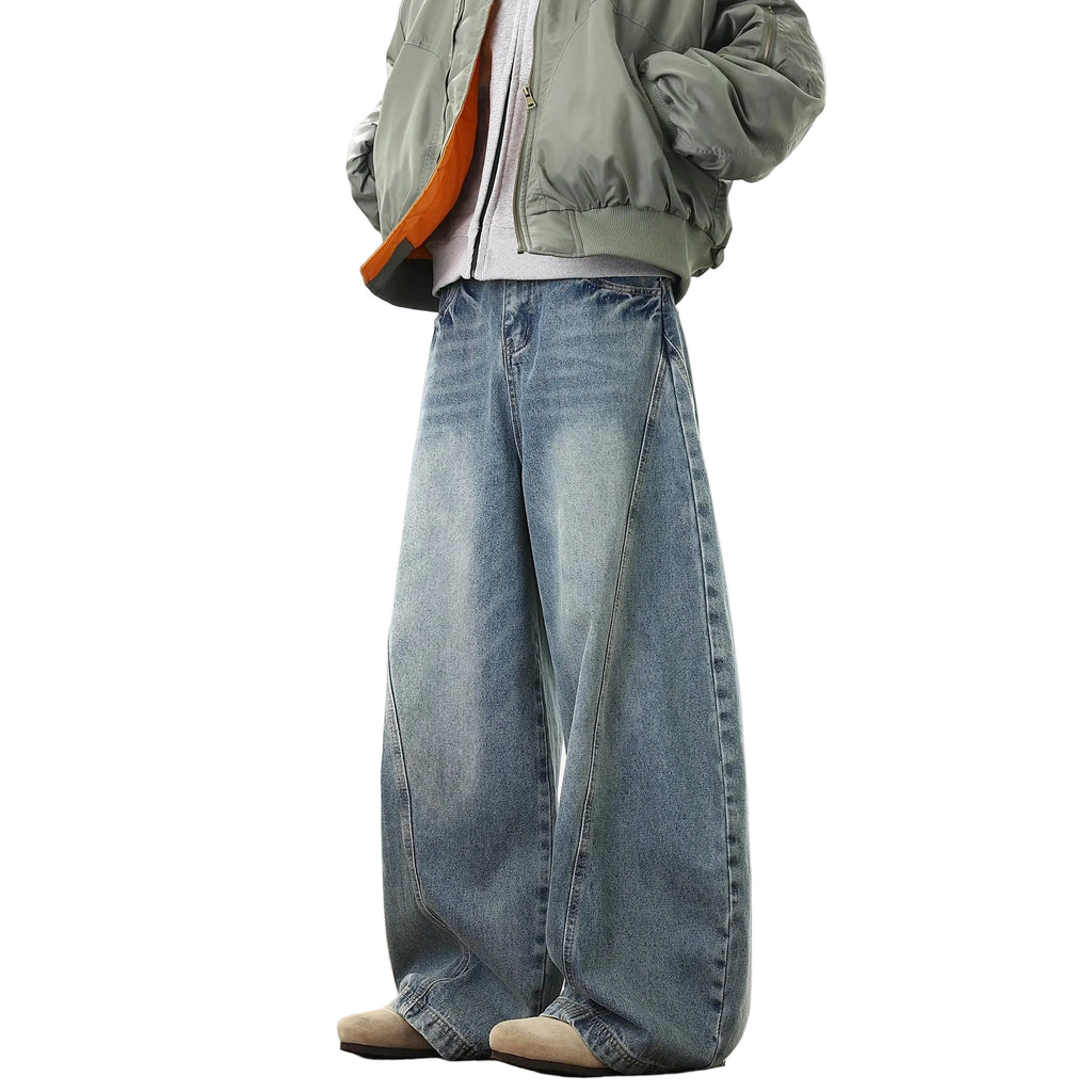 Men’s Baggy Jeans – Wide Leg Vintage Streetwear Denim - CasualFlowshop