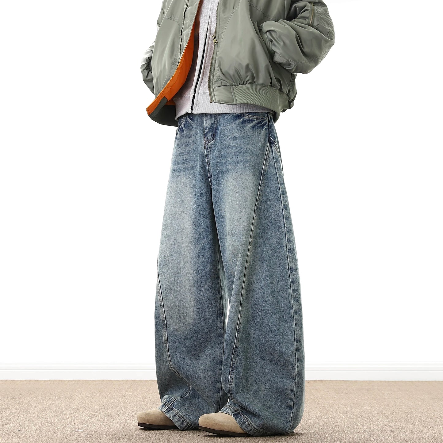 Men’s Baggy Jeans – Wide Leg Vintage Streetwear Denim - CasualFlowshop
