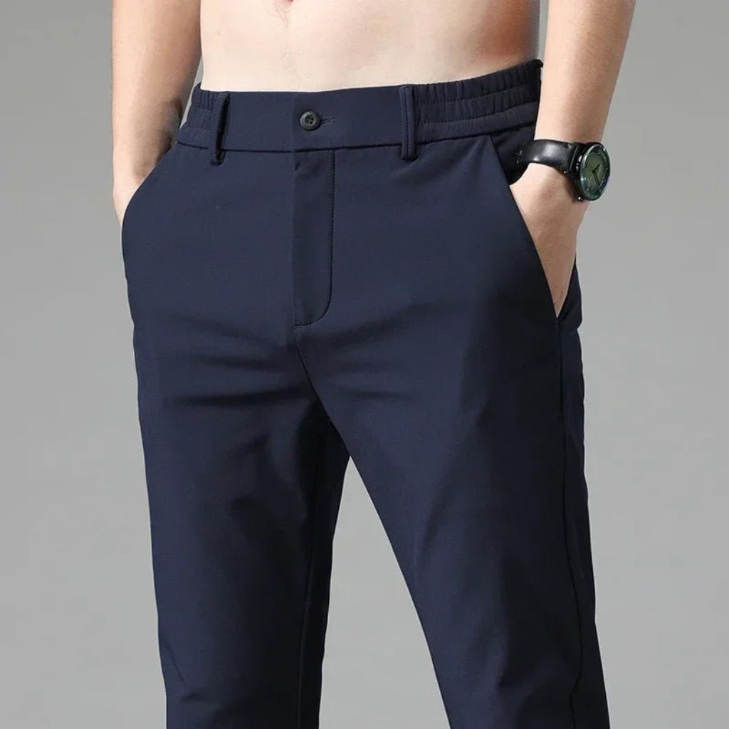 Men’s Black Stretch Casual Pants – Tailored Comfort for Everyday Style - CasualFlowshop