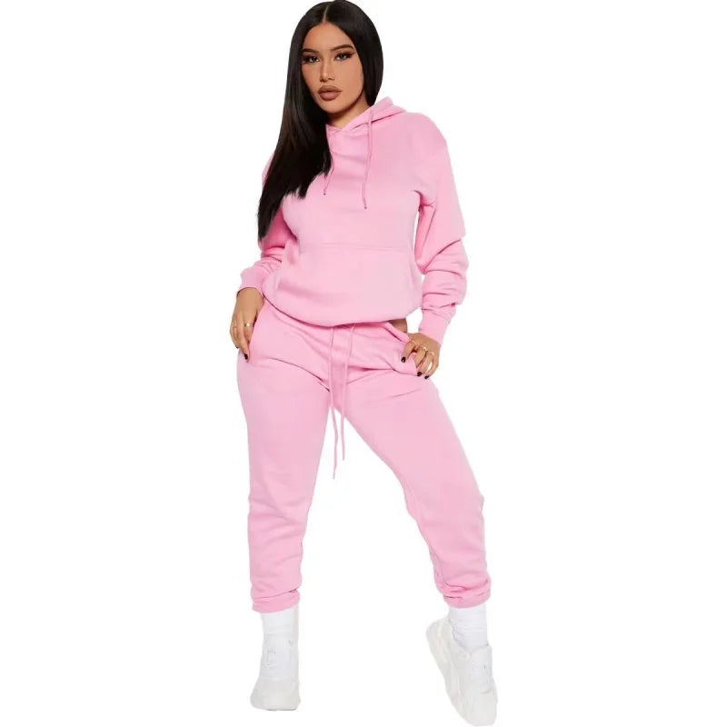 Women’s oversized hoodie and matching sweatpants two-piece set At Casual Flow Shop