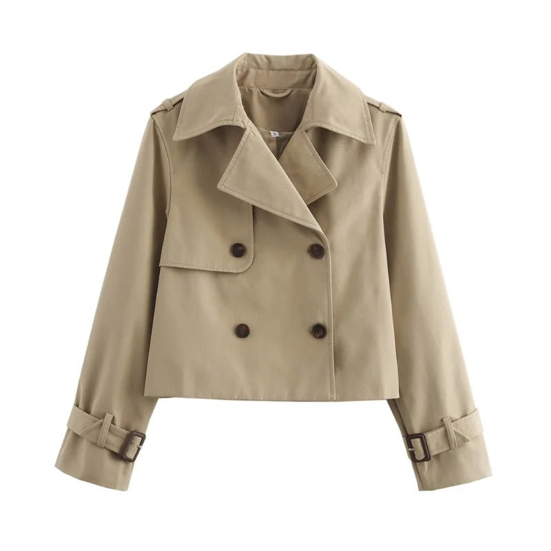 Women’s Cropped Trench Coat – Elegant Short Jacket for Autumn & Winter - CasualFlowshop