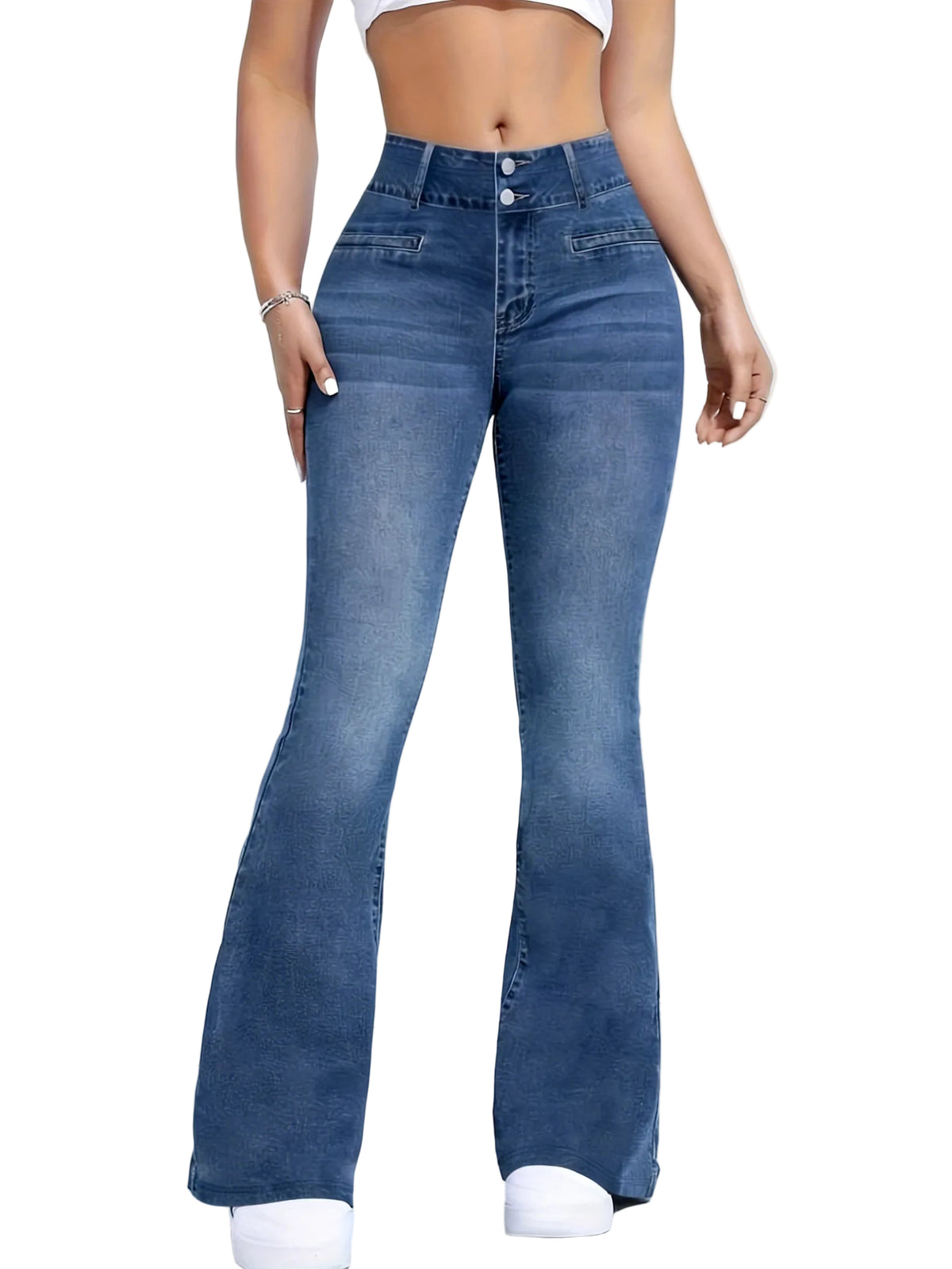 Women's high-waisted stretch leggings with a printed design at Casual Flow Shop