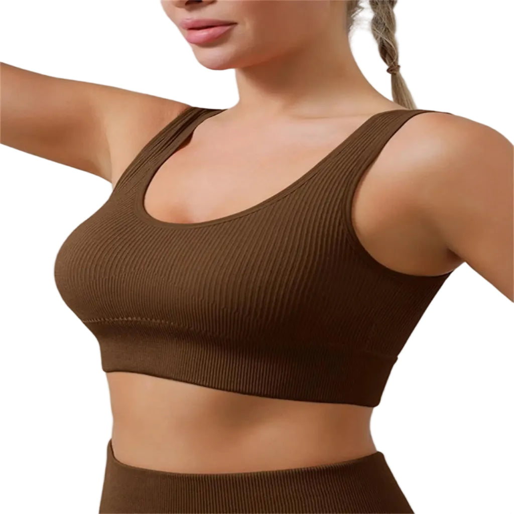 Seamless Knit U-Neckline Sports Bra